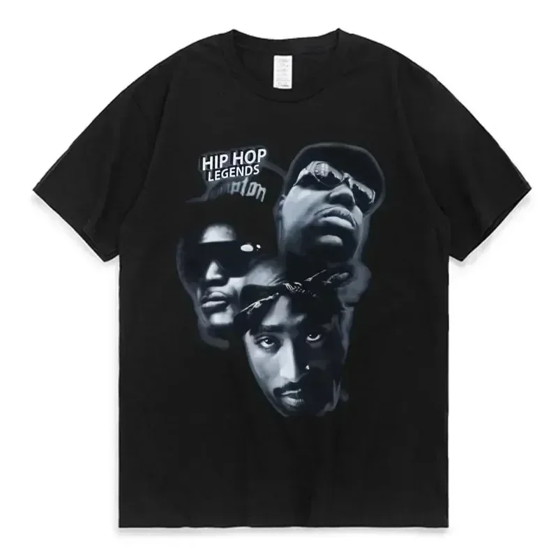 Women T-shirt Rapper Tupac Tops Hip Hop Streetwear Graphic T Shirts Oversized Short Sleeves Tee Men T Shirt - Image 6