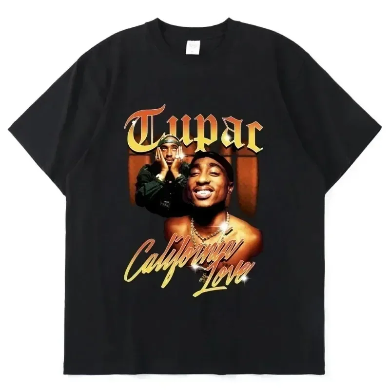 Women T-shirt Rapper Tupac Tops Hip Hop Streetwear Graphic T Shirts Oversized Short Sleeves Tee Men T Shirt - Image 3