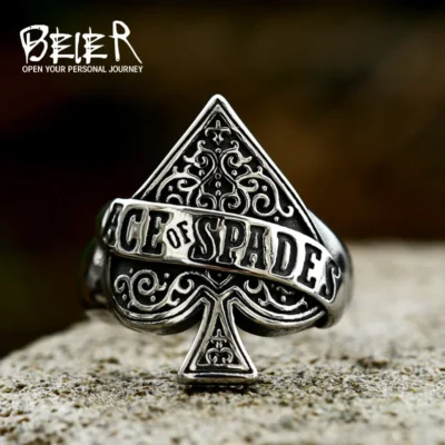 New Creative Design High Quality Ace Of Spade Playing Card Ring For Men Punk Hip Hop Dropshipping Jewelry