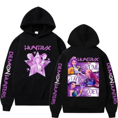 Kpop Demon Hunters Fanmerch Mira Rumi Zoey Huntrix Hoodie Harajuku Pullover Tops Man Woman Sweatshirt Fans Gift