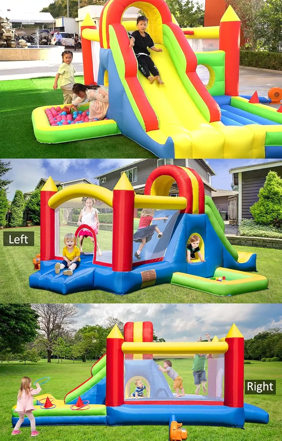 Large Bounce House for Big Kids – Inflatable Playground with Tall Slide, Climbing Wall, Water Pool, Bouncy Ball Pit, Tunnel, Rin - Image 2