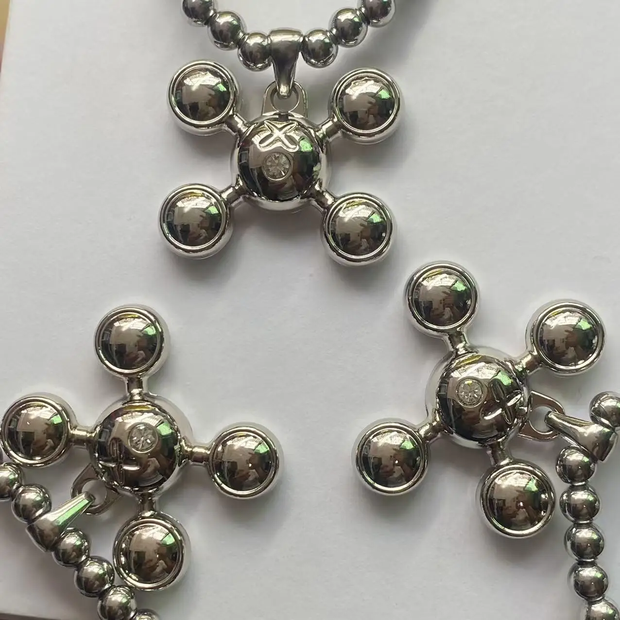 Hip-hop Style Stainless Steel Round Bead Chain, Rapper Necklace, a Niche Design Necklace Gift for Fashionable Men and Women