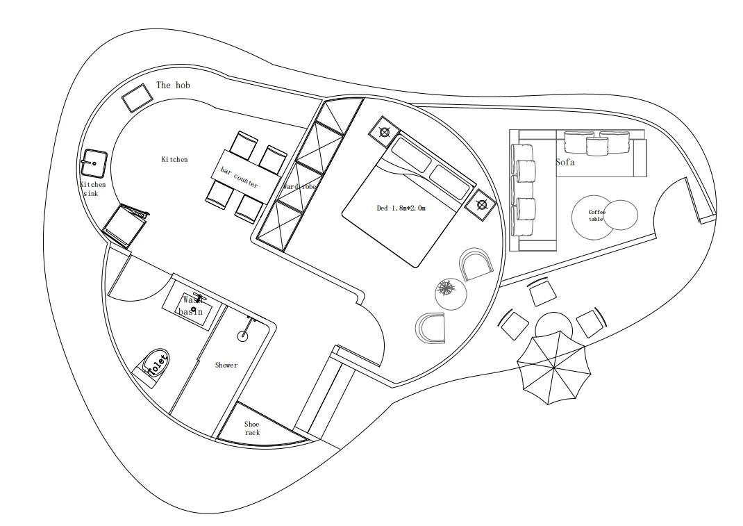 2025 New Durable Steel Prefab Space Capsule | Luxury Mobile House with Living Room/Bathroom, For Resort/Farm/School/Mall - Image 2
