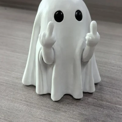 Middle Finger Cute Ghost Statue, Ghosts Small Scary Ghost Figurines, Halloween Home Decorations, Coffee Table Centerpieces Shelf