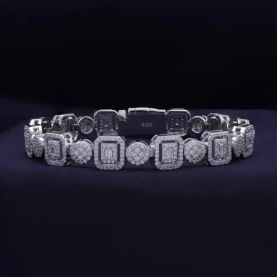 1pc Moissanite Inlaid Bracelet, featuring fashion elegance and retro daily style. Perfect as birthday gifts, holiday presents, w