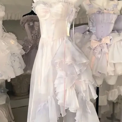 Tea Break French First Love Sweet Super Fairy Mori Style Lolita Dress Sling Temperament Female