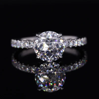 18K White Gold Ring 7.5mm Jubilee Cut Moissanite & Lab Grown Diamond Rings Engagement Jewelry For Men Women Anniversary Gift