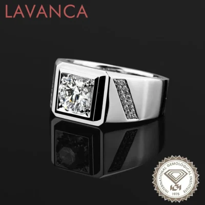 Luxury 14K/18K Lab Grown Diamond Rings 2.0carat Men Wedding Diamond Ring Real Gold Lab Created Diamond Band IGI certificate