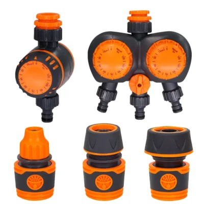 1-4 Way Mechanical Watering Timer 1/4'' 3/8'' 1/2" 3/4" Hose Quick Connector 120 Minutes Manual Controller Irrigation Supplies