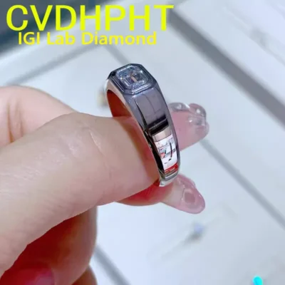 1 2 3 Ct Solid 18K White Gold Man Ring IGI Lab Growing Diamond Ring Emerald D VS1 Diamond wedding ring Engagement Ring ﻿